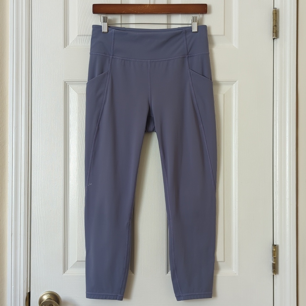 Lululemon Time To Sweat High Waisted 23" Capri Cropped Workout Leggings Purple 8